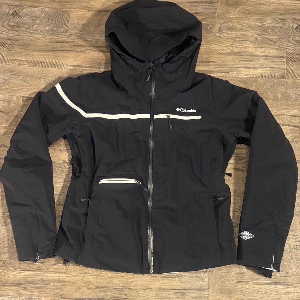 Columbia Waterproof Omniheat Black and White Ski Jacket - Size L